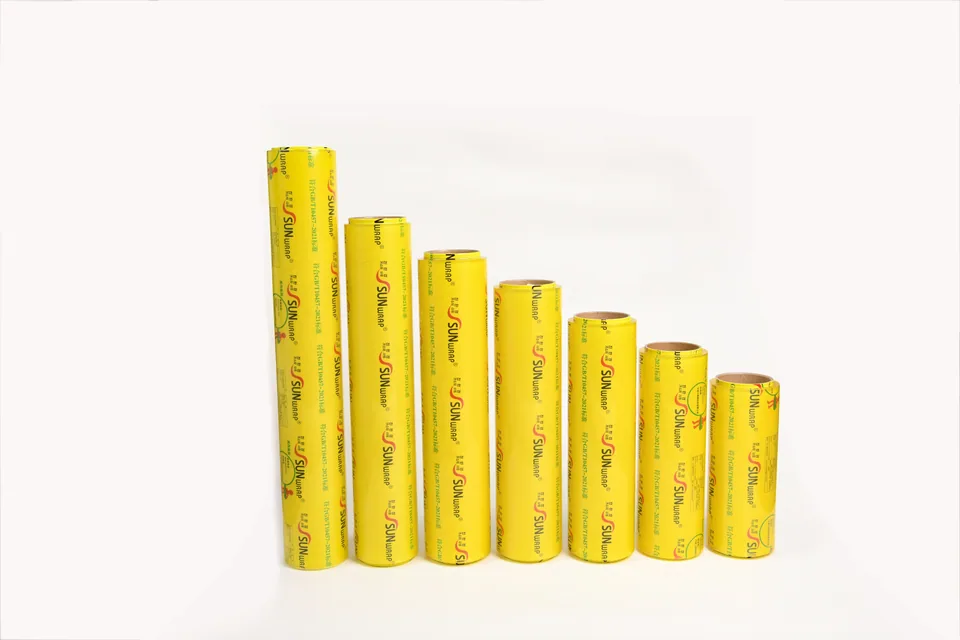 SUNWRAP cling film warehouse with palletised rolls ready for export