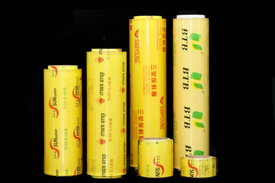 Industrial cling film production line with jumbo rolls